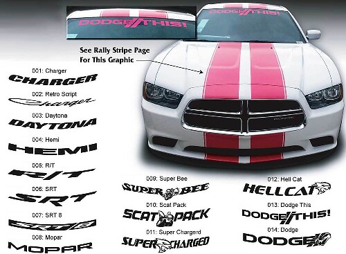 Windshield Decal Sticker for Dodge Charger 2011–2016