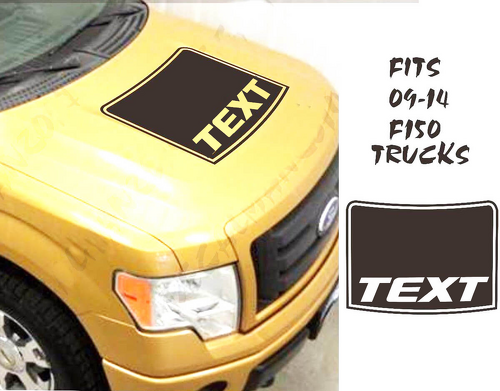 TEXT Blackout Style Hood Vinyl Decal for Musclecar truck 2009-2014