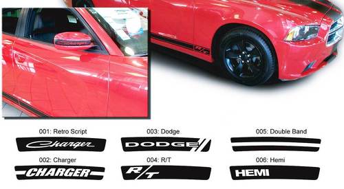 Dodge Charger Mirror Decal Sticker Hemi RT graphics fits to models 2011-2016