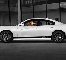 Daytona GT Style CUSTOM TEXT T/X Script Stripe Set Side Rocker Panel Vinyl Decal Sticker for Dodge Charger 2006-2020_3