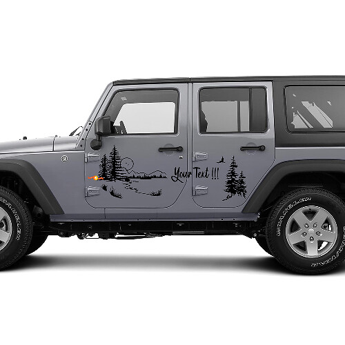 Nature Landscape Doors Vinyl Sticker Decal for Jeep Wrangler Rubicon Sahara 