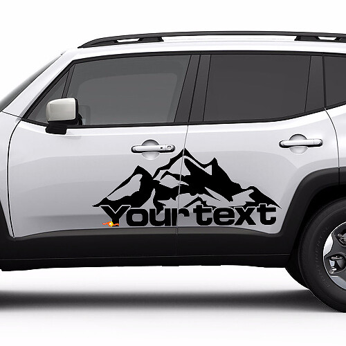 Mountains Style Lettering Door Side Vinyl  Decal Sticker for Jeep Renegade