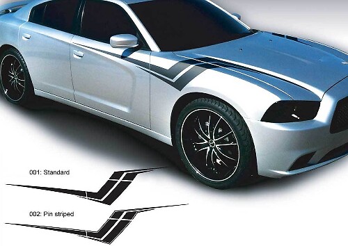 Z Hash Side Graphics Vinyl Decal Kit for Dodge Charger 2011-2014