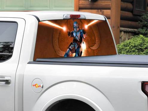 Bounty Hunter Jango Fett Rear Window Decal Sticker Pick-up Truck SUV Car any size 