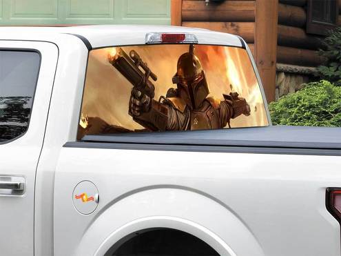 Boba Fett Bounty Hunter Rear Window Decal Sticker Pick-up Truck SUV Car any size 