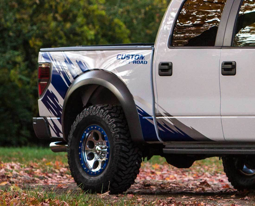 CUSTOM OFF ROAD Two Color Splash Vinyl Decal Kit for Musclecar truck power truck ROUSH