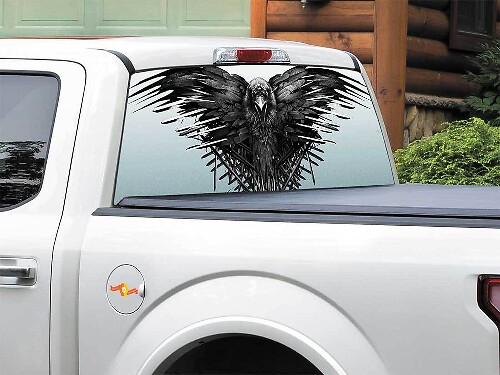 Raven Throne Perforated Rear Window Vinyl Decal for Pickup Truck SUV