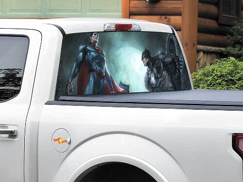 Batman vs Superman Rear Window Decal for Pickup Truck SUV