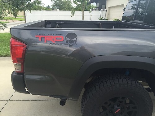 2 - TRD Punisher EDITION Truck Car Sticker Decal 2 Color - Vinyl Sticker Decal Outdoor vinyl