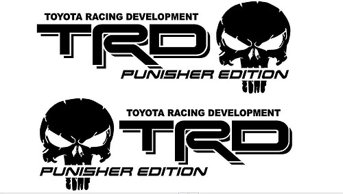 TRD Punisher Edition Bedside Vinyl Decal Sticker for Toyota Tacoma