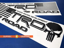 TRD USA Flag Punisher Skull Vinyl Decals for Toyota Trucks_3
