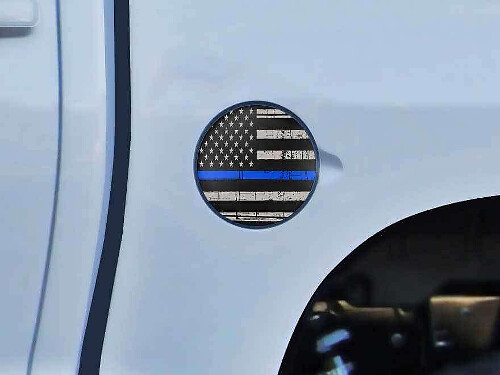 USA Flag Blue Line Gas Cap Vinyl Decal for Toyota Tundra 2014-16