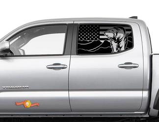 TOYOTA TUNDRA TACOMA TRD Window Grafische Vlag USA Beren Fonteinen Decals Stickers