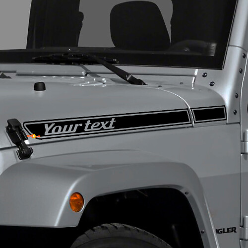 Lettering Stripes Side Hood Vinyl Sticker Decal 2 For Jeep Renegade