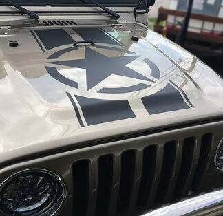 Jeep Wrangler TJ LJ JK JL Gladiator Ster Militaire Strepen Decal Vinyl Cut Hood Stickers Truck