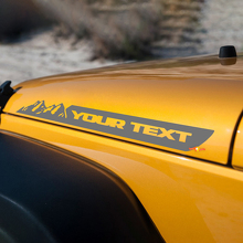 Custom Text Mountains Hood Side Stripe Sticker Decal Vinyl Graphic for Jeep Wrangler Renegade JK Fender 2