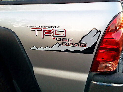 TRD Off Road Mountain Bed Side Vinyl Decal Set for Toyota Trucks