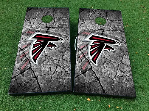 Atlanta Falcons Style Football Cornhole Board Wrap Decals Set