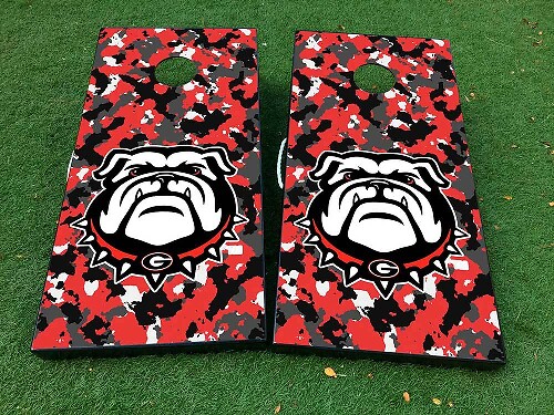 Georgia Bulldogs Football Cornhole Board Game Sticker Decal VINYL WRAPS with LAMINATED