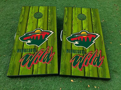 Minnesota Wild Hockey Cornhole Board Vinyl Decal Set