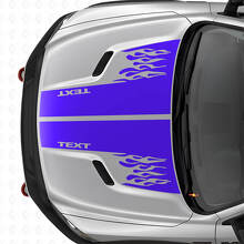 Custom Flames Style Hood Dual Stripes Vinyl Decal for Dodge Ram_2