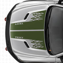 Custom Flames Style Hood Dual Stripes Vinyl Decal for Dodge Ram_3