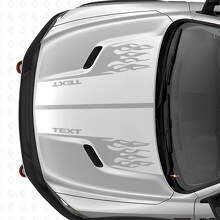 Custom Flames Style Hood Dual Stripes Vinyl Decal for Dodge Ram_5