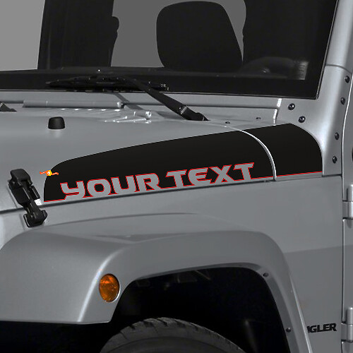 Lettering Stripe Hood Vinyl Decal Sticker for Jeep Wrangler JK Unlimited 