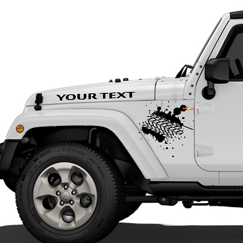 Mud Tire Tracks Hood Vinyl Decal Sticker for Jeep Wrangler Rubicon Renegade