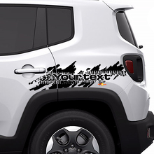 Distressed Tire Splash Graphic Hood Window Vinyl Sticker Decal for Jeep Renegade 3