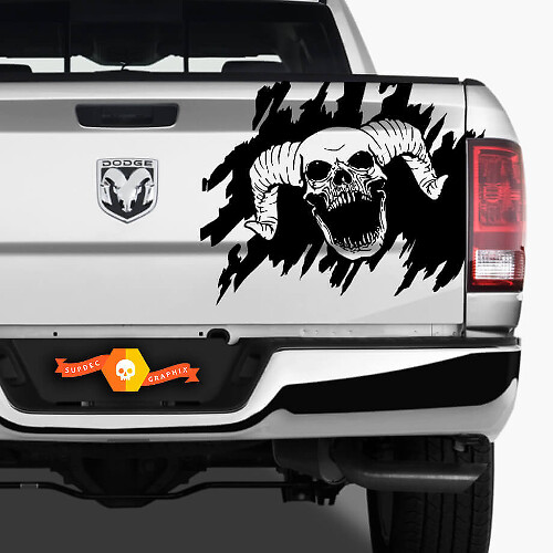 Skull Splash Graphic Tailgate Vinyl Decal for Dodge Ram 