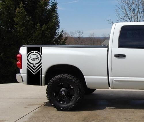 Metal Mulisha Star Bed Stripe Sticker Decal 2 For Chevy Dodge Nissan Toyota Ford GMC Truck 