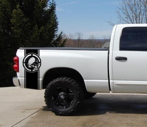 Metal Mulisha Style Stripes Bedside Vinyl Decal Sticker for GMC Sierra