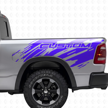 Splash Grunge Style Bed Side Vinyl Decal Kit for Dodge Ram _2