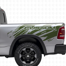 Splash Grunge Style Bed Side Vinyl Decal Kit for Dodge Ram _3