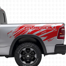 Splash Grunge Style Bed Side Vinyl Decal Kit for Dodge Ram _4