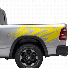 Splash Grunge Style Bed Side Vinyl Decal Kit for Dodge Ram _6