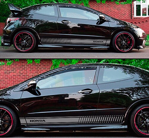 Racing Outline Stripes Side Vinyl Decal Sticker for Honda Civic