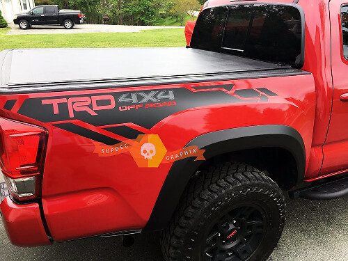 TRD-Style 4x4 Off Road Bed Side Vinyl Decal Kit for Toyota Tacoma or Tundra