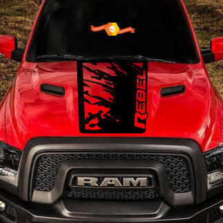 2015-2017 Dodge Ram Rebel Splash Hood Truck Vinyl Decal Graphic Grunge Splatter