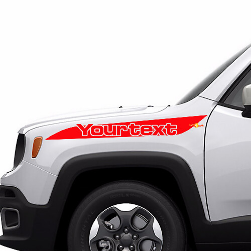 Lettering Stripe Hood Side Vinyl Decal Sticker Graphic for Jeep Renegade