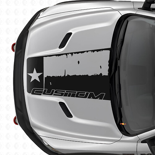 Distressed Texas Flag Hood Vinyl Decal for Dodge Ram 2015–2017