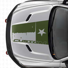 Distressed Custom Texas Flag Hood Vinyl Decal for Dodge Ram 2015-2017_3