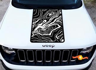 Jeep Renegade Hood Topographic Map Graphic Vinyl Decal Sticker Side