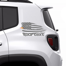 Distressed American Flag Rear Side Vinyl Decal Sticker Graphic for Jeep Renegade 2