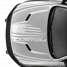 Distressed American Flag & Lettering Hood Vinyl Decal for Dodge Ram _5