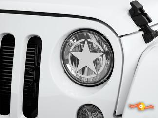 Military Star Jeep Wrangler Rubicon JK JKU TJ Decal Graphic Headlight Etched Glass Vinyl