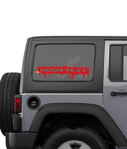 Custom Text Splash Style Side Window Vinyl Decal Sticker for Jeep Wrangler