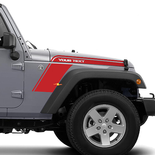 Bend Strip Hood Fender Vinyl Graphics Kit for Jeep Wrangler