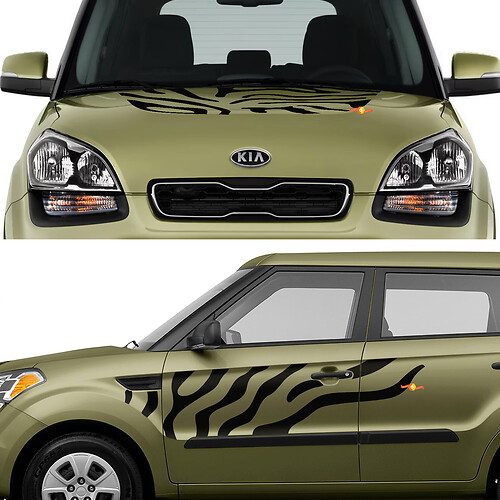 Side Doors Accents Decals Stickers fit to Kia Soul 3
